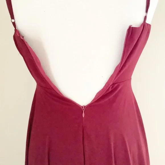 Lulu's Burgundy Red Sleeveless V-Neck Maxi Dress S - Picture 4 of 9